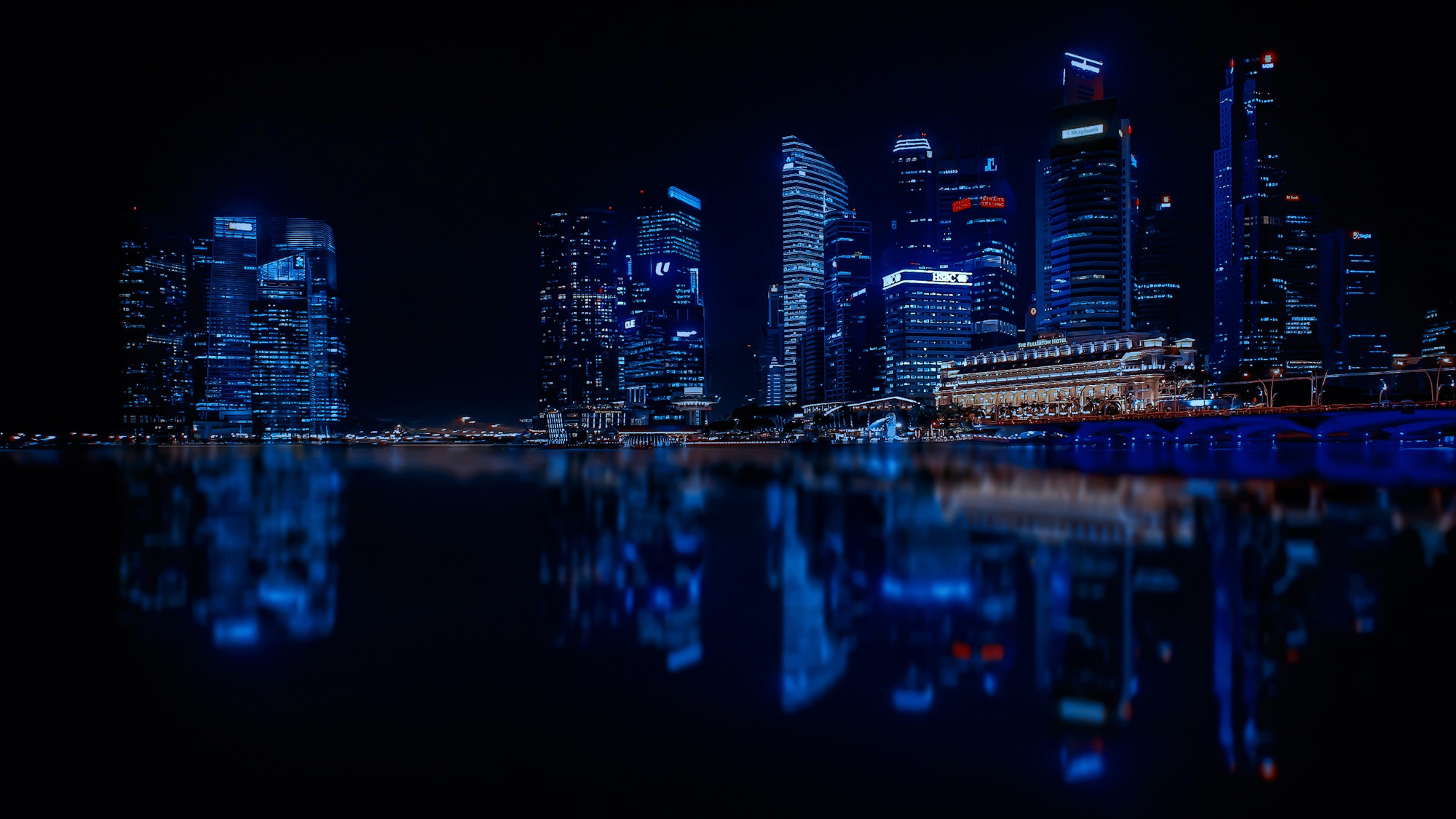 Modern Buildings at Night, Singapore